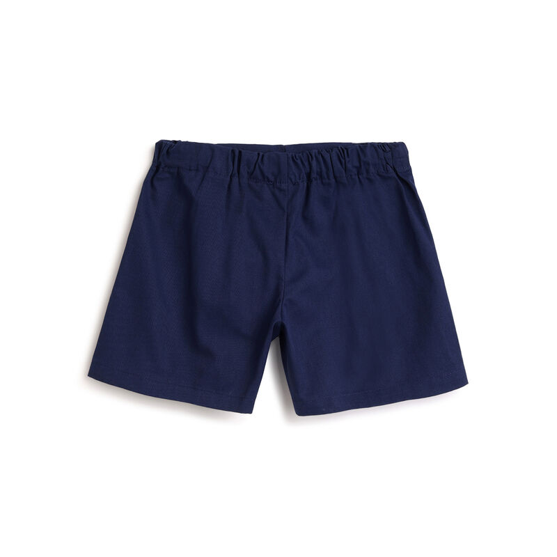 Girls Dark Blue Solid Shorts image number 1